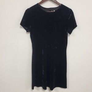 VTG Byer Too Womens Y2K Crushed Velvet Whimsigoth Dress Size L Black Witchy